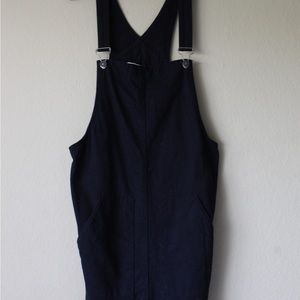 Black overall skirt dress